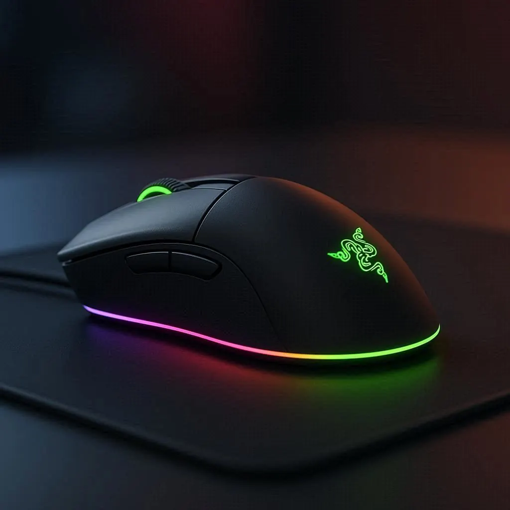 Рис. 1.1 — Мышь Razer DeathAdder V3 Pro с RGB-подсветкой, эргономичный дизайн для длительных сессий