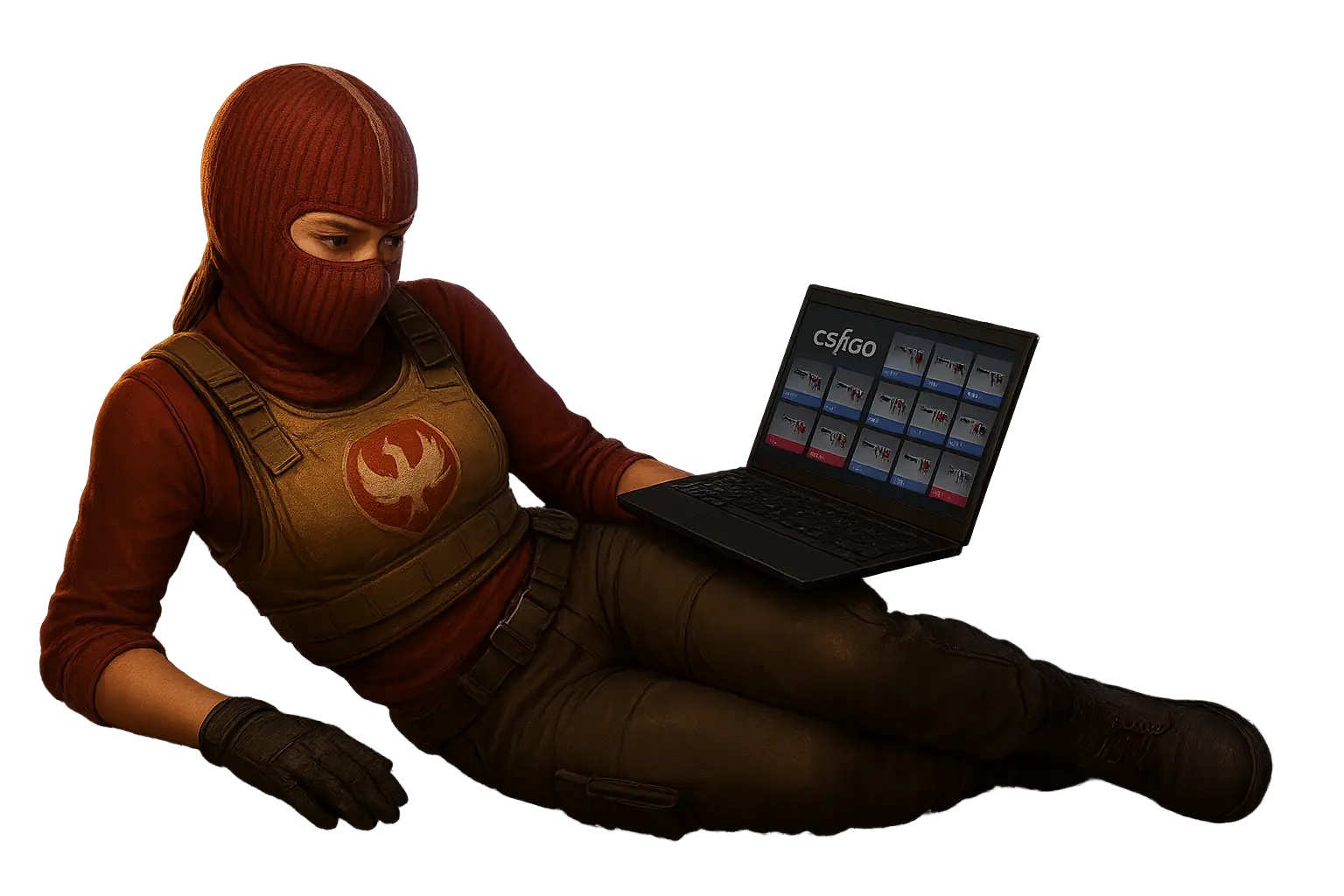 Девушка кс 2 с ноутбуком Скинбаза